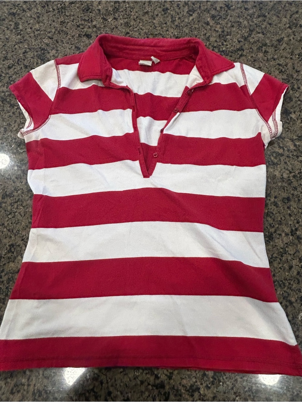 SO Red and White Striped Polo Shirt